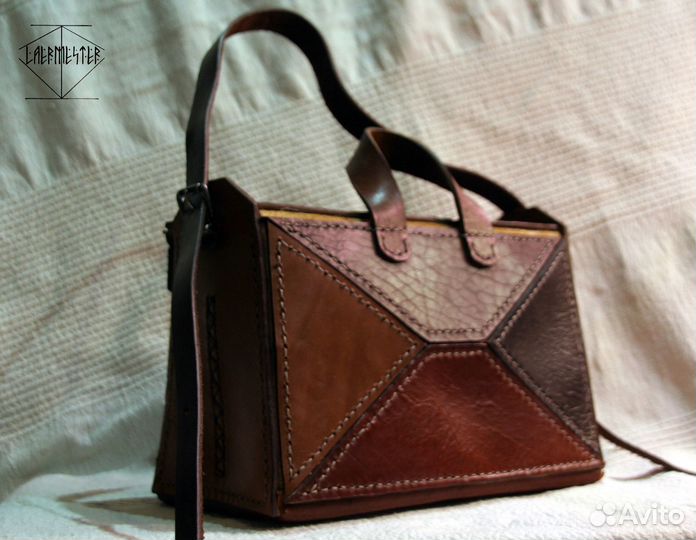 Сумка из натуральной кожи серии Mosaikk с двумя от