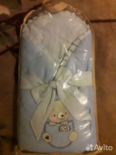 Конверт одеяло на выписку для мальчика