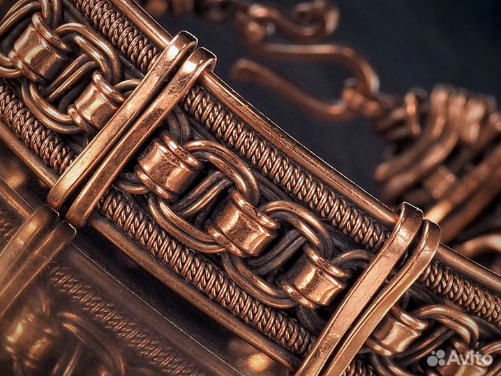 Медный браслет ручной работы WireWrapArt