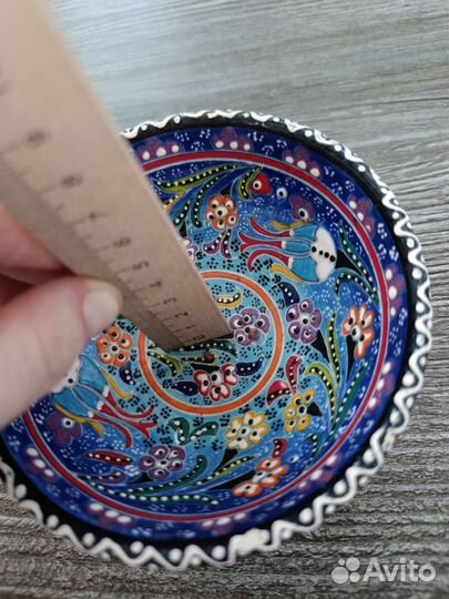 Турецкая расписная тарелка ручной работы