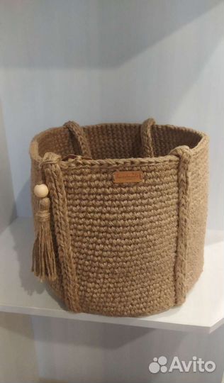 Корзина с пришивными ручками