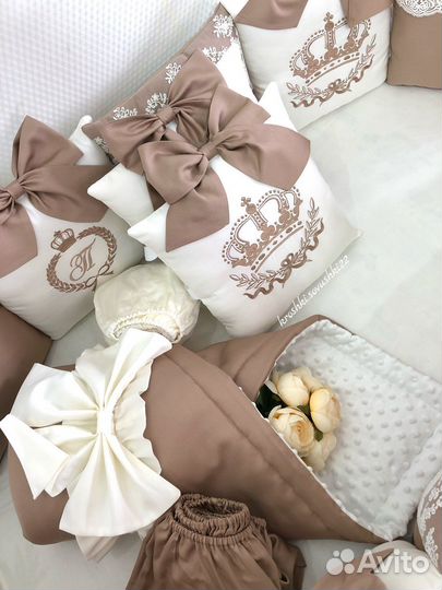 Бортики в кроватку и конверт одеяло