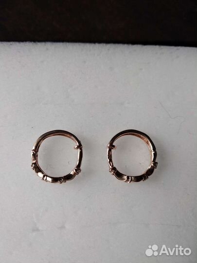 Золотые серьги с фианитами детские