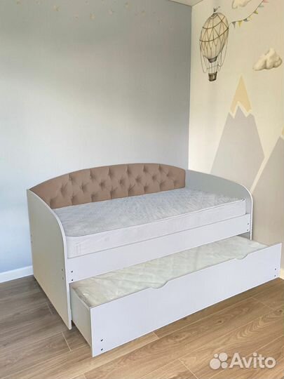 Кровать 2е спальное лдсп для малыша велюр