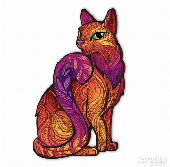 Пазлы деревянные кошка