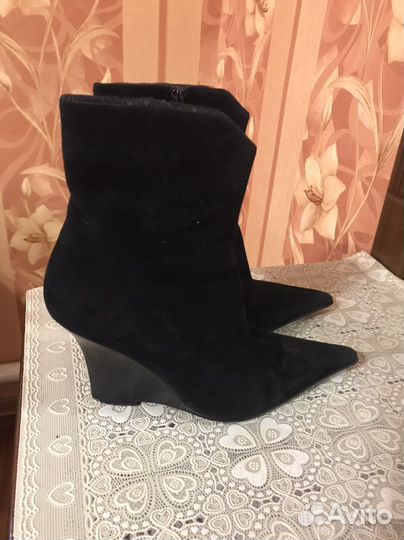Полусапоги натуральные замша