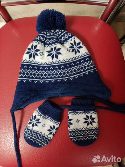Шапка для мальчика и рукавички