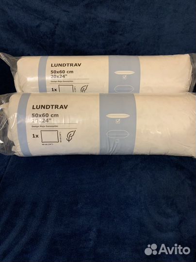 Подушка икеа IKEA пух перо низкая lundtrav