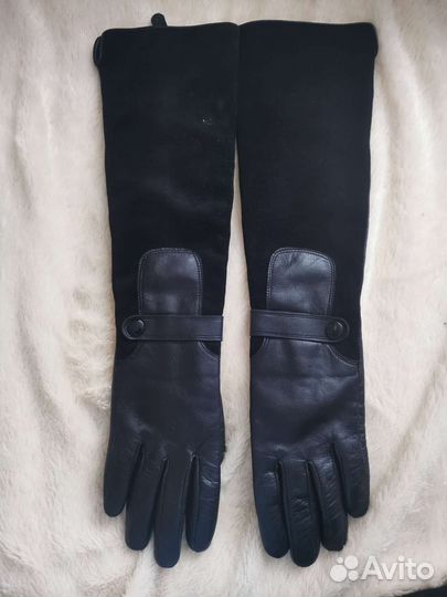 Длинные кожаные перчатки