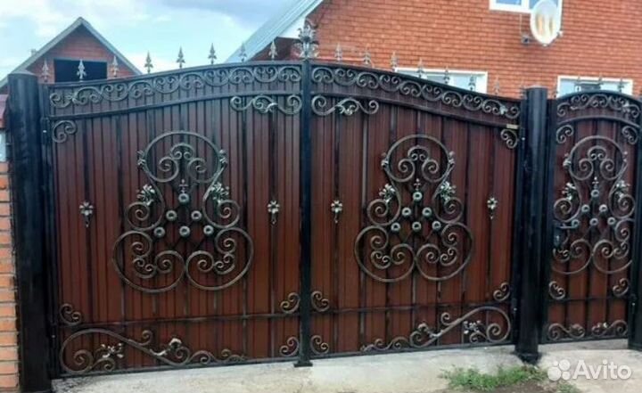 Ворота кованые с калиткой