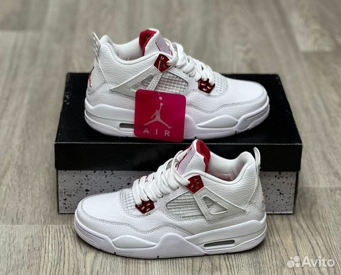 Кроссовки Air Jordan 4 Red Metallic (36-45)