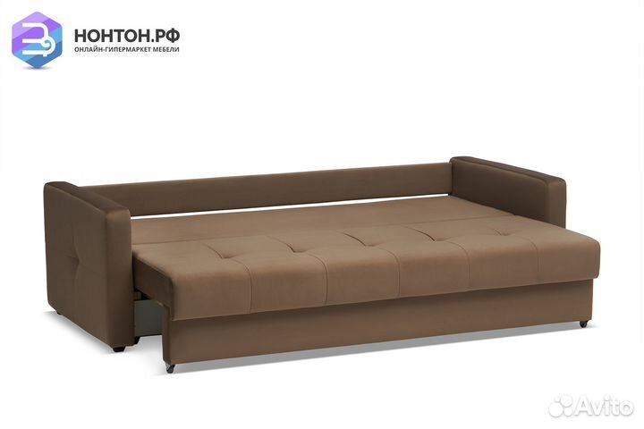 Диван еврокнижка Вита 3-х местный коричневый