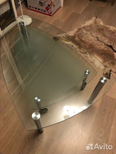 Стол стеклянный журнальный раздвижной