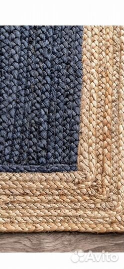 Ковер из джута синий размер 2х2,5
