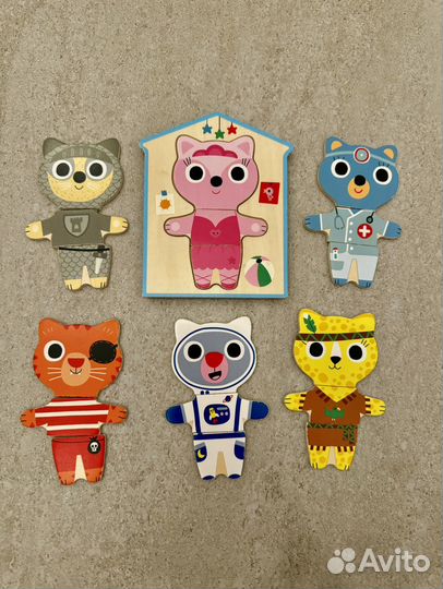 Djeco Wooden puzzle. Первый пазл Одежда