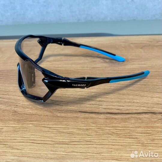 Велоочки Vaghozz Черно Синие глянцевые