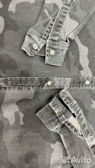 Джинсовая рубашка хаки франция 42-44