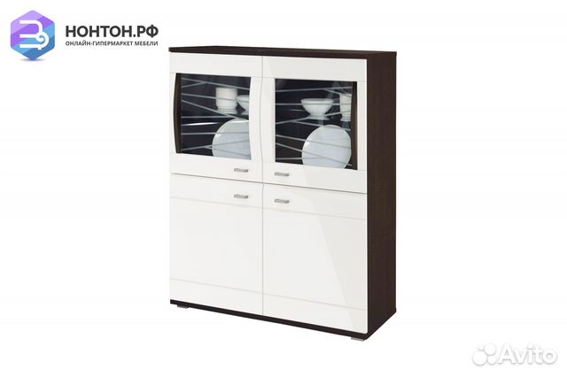 Витрина Алабама 06.111 венге / белый глянец снег