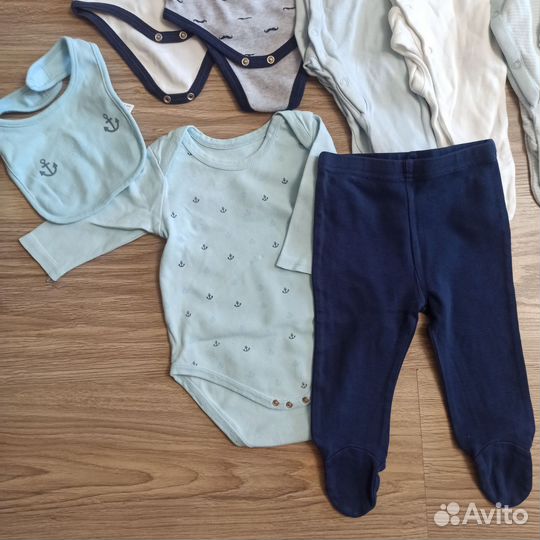 Пакет слипов, боди Mothercare 1-3 мес, 11шт