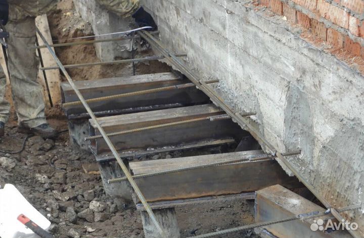 Ремонт фундамента и подъем домов