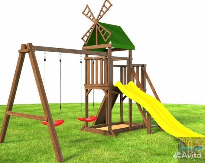 Детская площадка с зимним скатом