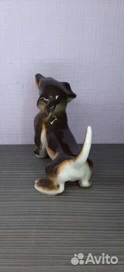 Фарфоровая статуэтка Такса лфз