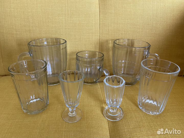 Кружка пивная,граненый стакан, лафитник СССР