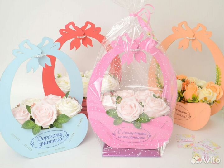 Подарок, мыльные букеты, мыльные цветы