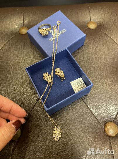 Swarovski серьги, подвеска, кольцо