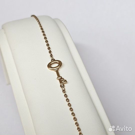 Браслет золотой ключик Au 585 (Сенной)