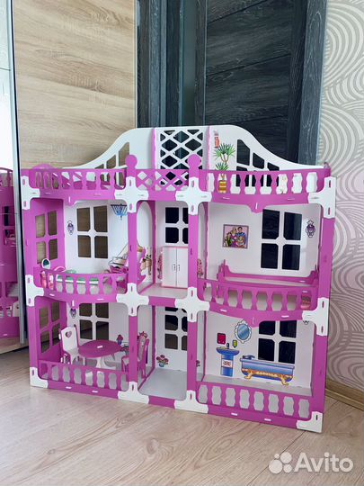 Кукольный домик для барби с мебелью большой