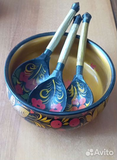 Набор ложек деревянных хохлома