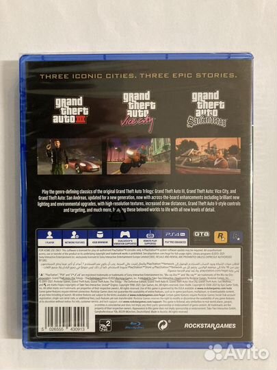 PS4 диск GTA / Grand Theft Auto: The Trilogy,новый