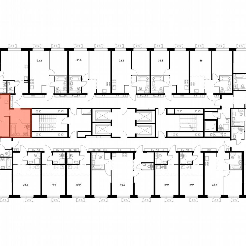 1-к. квартира, 43,6 м², 22/24 эт.