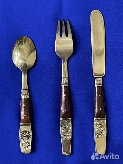 Бронзовый столовый набор ложка вилка нож коллекция