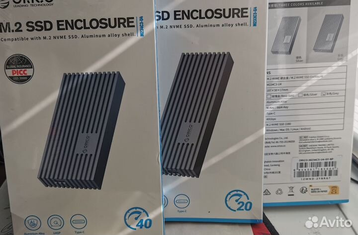 Orico 10/20/40 Gbps. Внешний корпус SSD M.2 NVMe