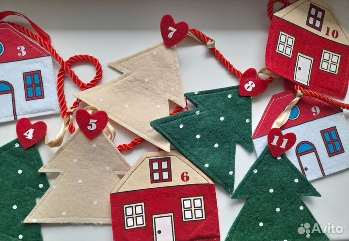 Новая детская гирлянда с цифрами.Кармашки.Испания