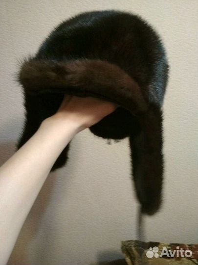 Шапка ушанка норковая женская рр 57