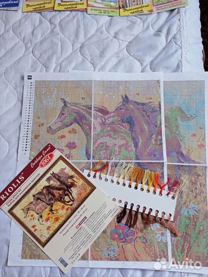 Вышивка крестиком.Остатки от набора