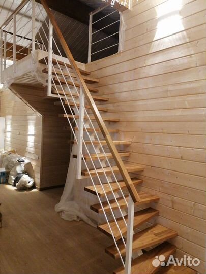 Лестница металлокаркас отделка