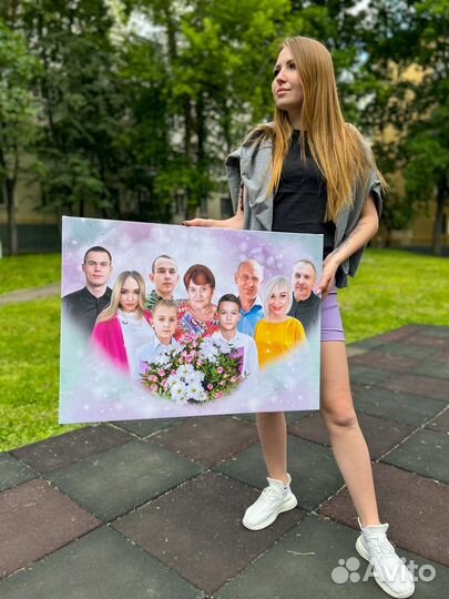 Портрет по фото, печать на холсте