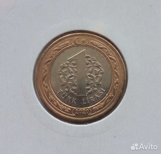 Монета 1 лира Турции 2020 года