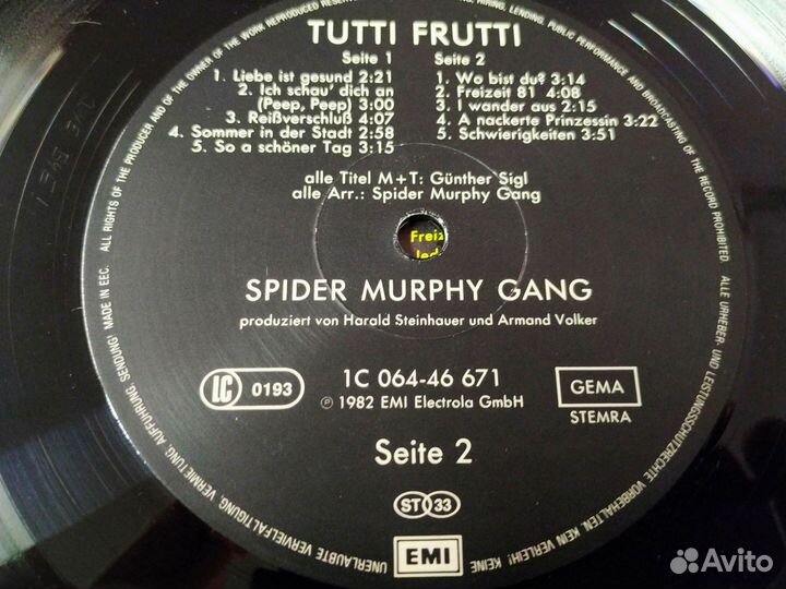 Spider Murphy Gang Tutti Frutti винил Германия