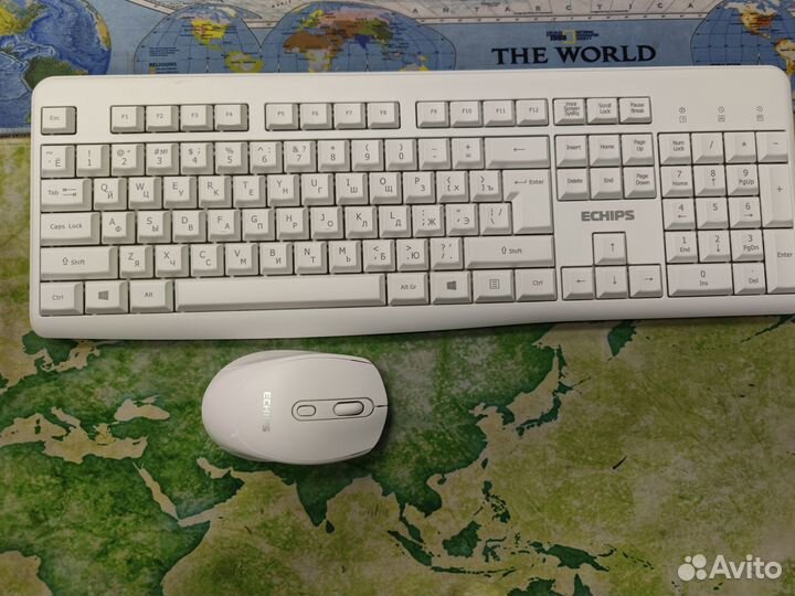 Новые Беспроводные Клавиатура + мышь белые, 15шт