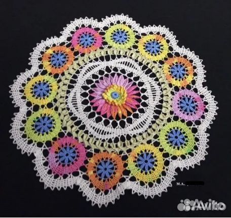 Салфетка крючком кружево брюгге (ручная работа)