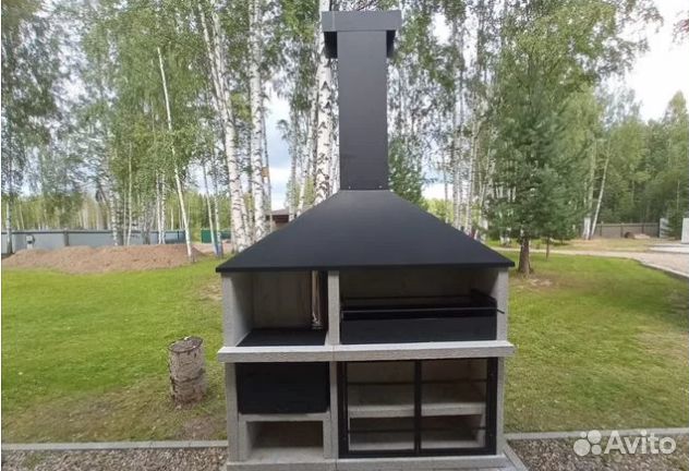 Каменный мангал, гриль, печь под казан