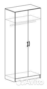 Шкаф распашной Басса (Бася) двухдверный со штангой