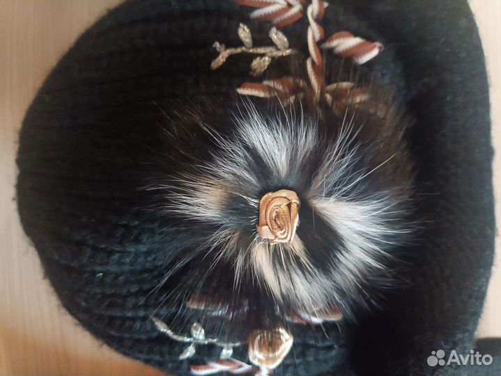 Шапка женская вязаная зимняя