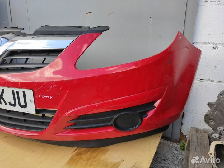 Бампер передний на Opel Corsa D Дорестайлинг