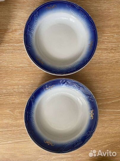 Тарелки кобальт глубокие 2 штуки